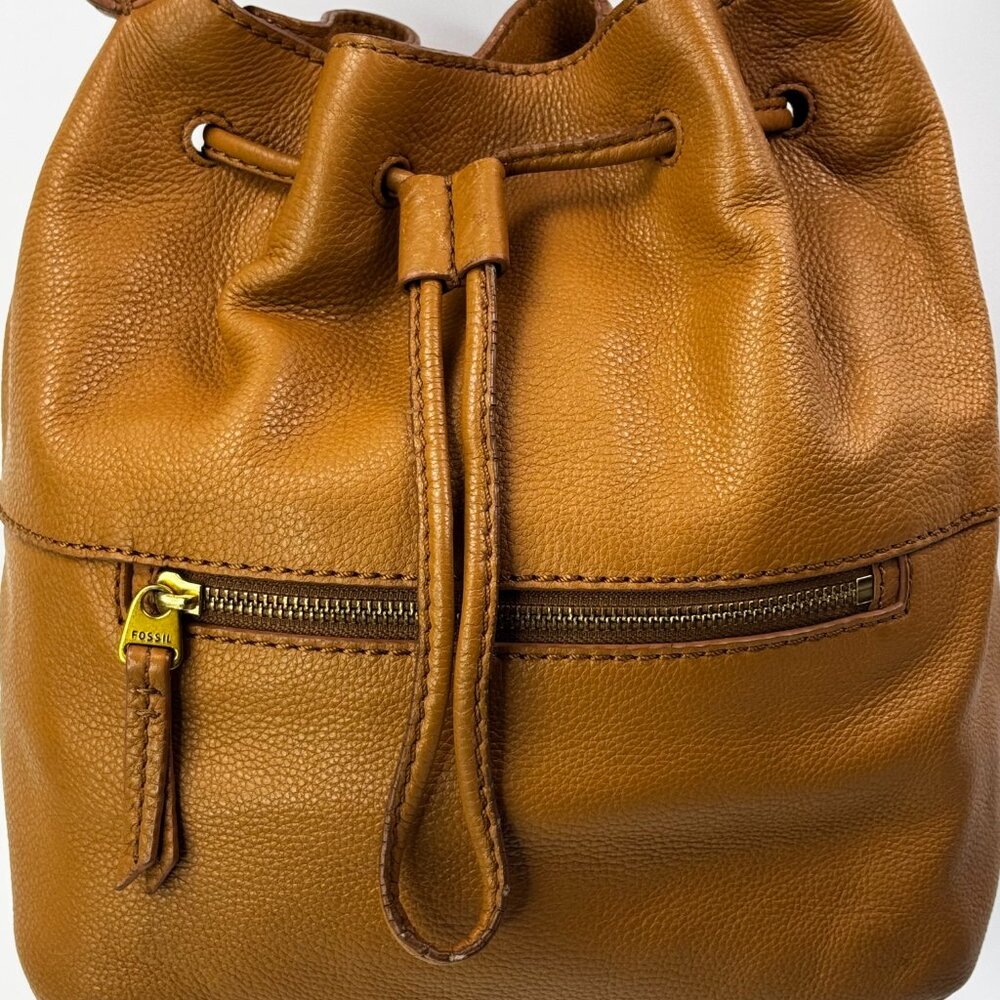 Fossil Vickery Tan Drawstring Satchel/Top Handle … - image 2